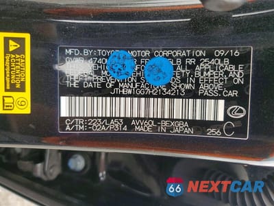 Zdjęcie 13 z 13 samochodu: 2017 LEXUS ES 300H VIN:JTHBW1GG7H2134213 - miniatura