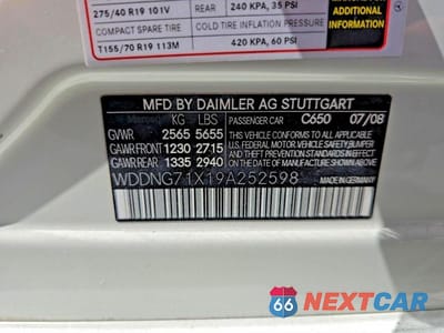 Zdjęcie 10 z 10 samochodu: 2009 MERCEDES-BENZ S 550 VIN:WDDNG71X19A252598 - miniatura