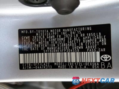 Zdjęcie 12 z 12 samochodu: 2015 TOYOTA COROLLA S PREMIUM VIN:5YFBURHE4FP304559 - miniatura