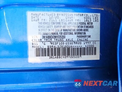 Zdjęcie 12 z 12 samochodu: 2021 NISSAN SENTRA SV VIN:3N1AB8CV2MY225359 - miniatura