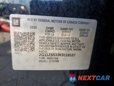 Zdjęcie 13 z 13 samochodu: 2019 CHEVROLET IMPALA LT VIN:2G11Z5S33K9118107 - miniatura