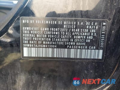Zdjęcie 13 z 13 samochodu: 2016 VOLKSWAGEN JETTA SE VIN:3VWB67AJ9GM413904 - miniatura