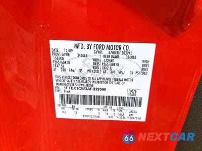 Zdjęcie 12 z 12 samochodu: 2010 FORD F150 SUPER CAB VIN:1FTEX1CW3AFB29596 - miniatura
