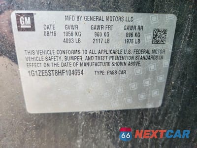 Zdjęcie 12 z 12 samochodu: 2017 CHEVROLET MALIBU LT VIN:1G1ZE5ST8HF104654 - miniatura
