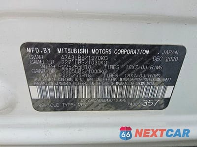 Zdjęcie 13 z 13 samochodu: 2021 MITSUBISHI OUTLANDER SPORT ES VIN:JA4ARUAU5MU012995 - miniatura