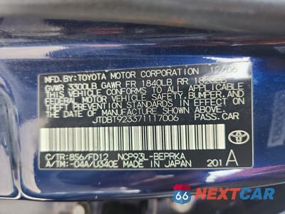 Zdjęcie 12 z 12 samochodu: 2007 TOYOTA YARIS BASE VIN:JTDBT923371117006 - miniatura