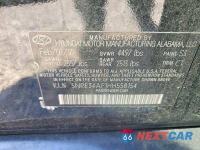 Zdjęcie 12 z 12 samochodu: 2017 HYUNDAI SONATA SPORT VIN:5NPE34AF1HH558154 - miniatura