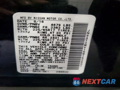 Zdjęcie 13 z 13 samochodu: 2016 NISSAN ROGUE S VIN:JN8AT2MV1GW152801 - miniatura