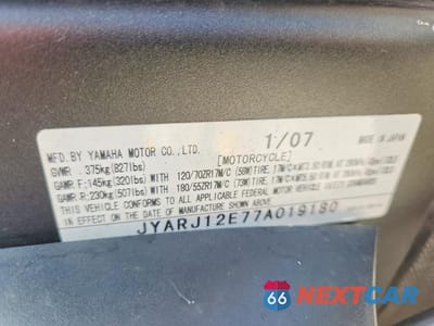 Zdjęcie 9 z 9 samochodu: 2007 YAMAHA YZFR6 L VIN:JYARJ12E77A019180 - miniatura