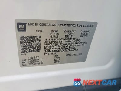 Zdjęcie 13 z 13 samochodu: 2018 CHEVROLET EQUINOX LT VIN:3GNAXSEVXJL390259 - miniatura