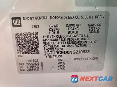 Zdjęcie 12 z 12 samochodu: 2022 GMC SIERRA LIMITED K1500 ELEVATION VIN:3GTU9CED0NG210833 - miniatura