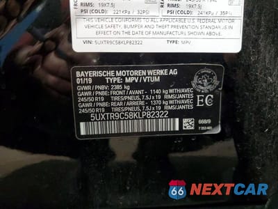 Zdjęcie 13 z 13 samochodu: 2019 BMW X3 XDRIVE30I VIN:5UXTR9C58KLP82322 - miniatura