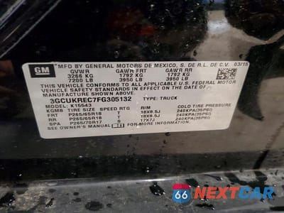 Zdjęcie 12 z 12 samochodu: 2015 CHEVROLET SILVERADO K1500 LT VIN:3GCUKREC7FG305132 - miniatura
