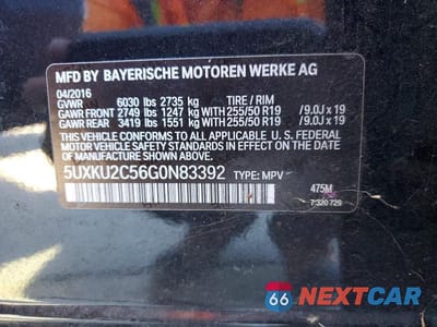 Zdjęcie 13 z 13 samochodu: 2016 BMW X6 XDRIVE35I VIN:5UXKU2C56G0N83392 - miniatura