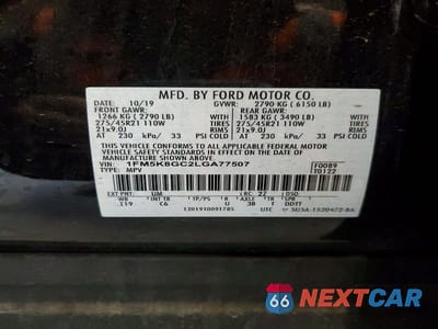 Zdjęcie 14 z 14 samochodu: 2020 FORD EXPLORER ST VIN:1FM5K8GC2LGA77507 - miniatura