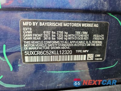 Zdjęcie 13 z 13 samochodu: 2019 BMW X5 XDRIVE40I VIN:5UXCR6C52KLL12320 - miniatura