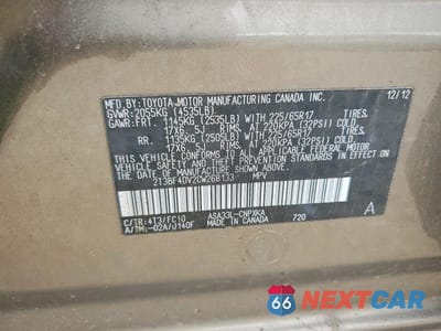 Zdjęcie 13 z 13 samochodu: 2012 TOYOTA RAV4 BASE VIN:2T3BF4DV2CW268133 - miniatura