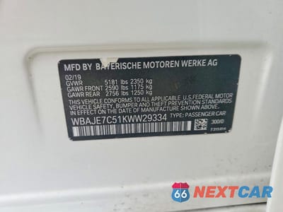 Zdjęcie 13 z 13 samochodu: 2019 BMW 540 XI VIN:WBAJE7C51KWW29334 - miniatura