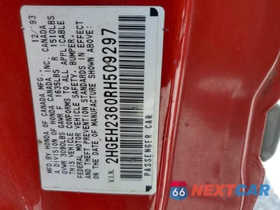 Zdjęcie 13 z 13 samochodu: 1994 HONDA CIVIC DX VIN:2HGEH2360RH509297 - miniatura