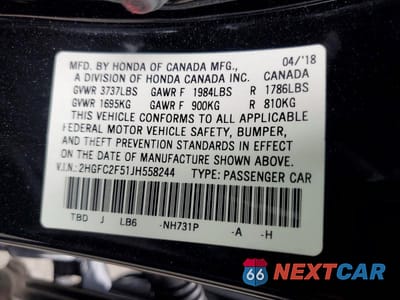 Zdjęcie 13 z 13 samochodu: 2018 HONDA CIVIC LX VIN:2HGFC2F51JH558244 - miniatura