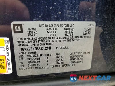 Zdjęcie 13 z 13 samochodu: 2015 GMC ACADIA SLE VIN:1GKKVPKD3FJ382180 - miniatura