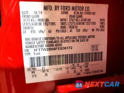 Zdjęcie 12 z 12 samochodu: 2015 FORD F250 SUPER DUTY VIN:1FT7W2B68FEB36172 - miniatura