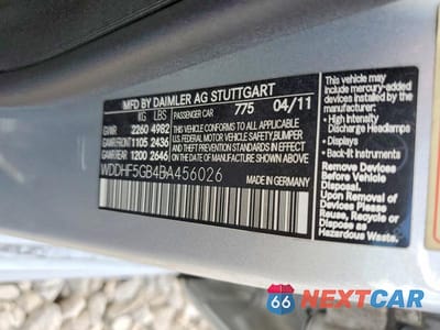 Zdjęcie 12 z 12 samochodu: 2011 MERCEDES-BENZ E 350 VIN:WDDHF5GB4BA456026 - miniatura
