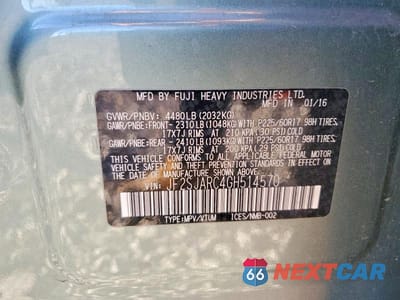 Zdjęcie 13 z 13 samochodu: 2016 SUBARU FORESTER 2.5I LIMITED VIN:JF2SJARC4GH514570 - miniatura