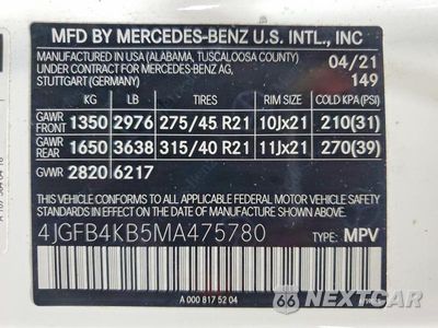 Zdjęcie 13 z 13 samochodu: 2021 MERCEDES-BENZ GLE 350 4MATIC VIN:4JGFB4KB5MA475780 - miniatura