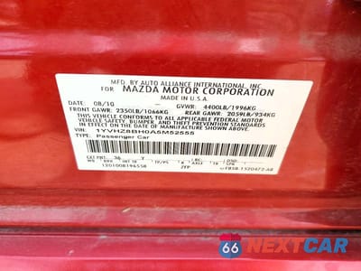 Zdjęcie 12 z 12 samochodu: 2010 MAZDA 6 I VIN:1YVHZ8BH0A5M52555 - miniatura