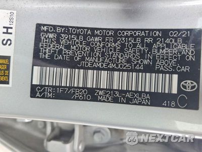 Zdjęcie 13 z 13 samochodu: 2021 TOYOTA COROLLA LE VIN:JTDEAMDE4MJ025144 - miniatura