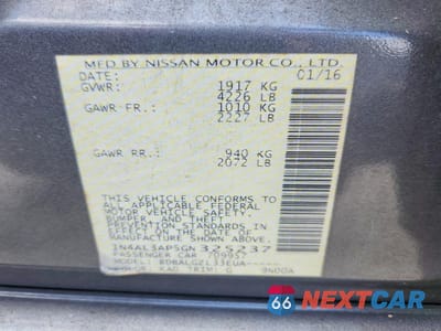 Zdjęcie 12 z 12 samochodu: 2016 NISSAN ALTIMA 2.5 S VIN:1N4AL3AP5GN325237 - miniatura