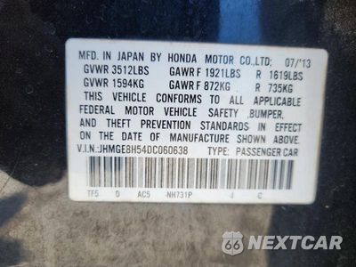 Zdjęcie 13 z 13 samochodu: 2013 HONDA FIT SPORT VIN:JHMGE8H54DC060638 - miniatura