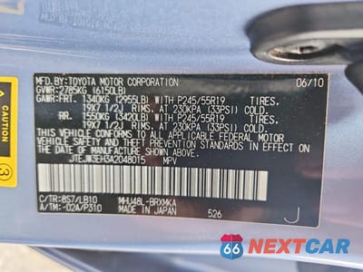 Zdjęcie 13 z 13 samochodu: 2010 TOYOTA HIGHLANDER HYBRID LIMITED VIN:JTEJW3EH3A2048015 - miniatura