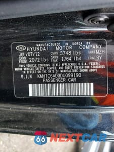 Zdjęcie 12 z 12 samochodu: 2013 HYUNDAI VELOSTER BASE VIN:KMHTC6AD3DU099190 - miniatura