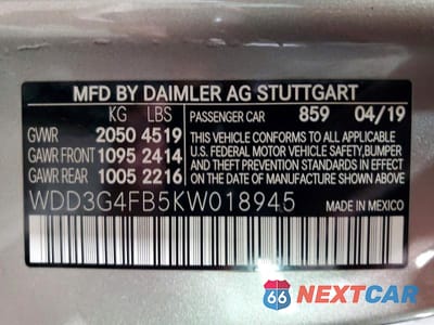 Zdjęcie 12 z 12 samochodu: 2019 MERCEDES-BENZ A 220 4MATIC VIN:WDD3G4FB5KW018945 - miniatura