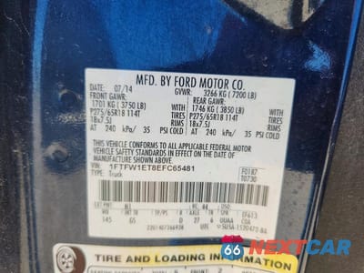 Zdjęcie 12 z 12 samochodu: 2014 FORD F150 SUPERCREW VIN:1FTFW1ET8EFC65481 - miniatura