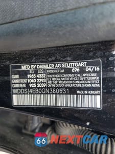 Zdjęcie 12 z 12 samochodu: 2016 MERCEDES-BENZ CLA 250 VIN:WDDSJ4EB0GN380631 - miniatura