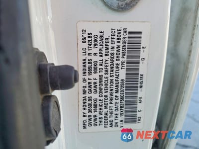 Zdjęcie 12 z 12 samochodu: 2012 HONDA CIVIC LX VIN:19XFB2F56CE072559 - miniatura