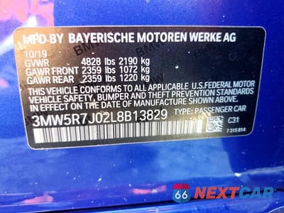 Zdjęcie 12 z 12 samochodu: 2020 BMW 330XI VIN:3MW5R7J02L8B13829 - miniatura