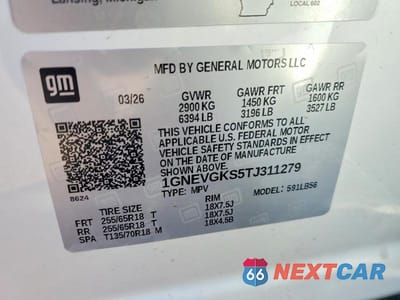 Zdjęcie 13 z 13 samochodu: 2026 CHEVROLET TRAVERSE LT VIN:1GNEVGKS5TJ311279 - miniatura
