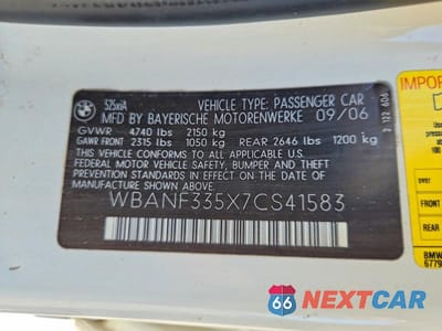 Zdjęcie 12 z 12 samochodu: 2007 BMW 525 VIN:WBANF335X7CS41583 - miniatura