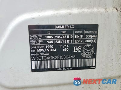 Zdjęcie 12 z 12 samochodu: 2015 MERCEDES-BENZ GLA 250 4MATIC VIN:WDCTG4GB2FJ080468 - miniatura
