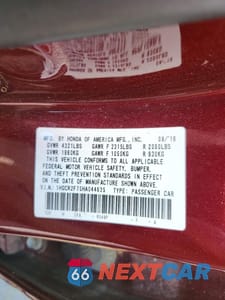 Zdjęcie 12 z 12 samochodu: 2017 HONDA ACCORD EX VIN:1HGCR2F75HA044635 - miniatura
