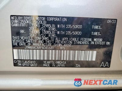 Zdjęcie 14 z 14 samochodu: 2023 TOYOTA BZ4X XLE VIN:JTMABACA8PA041649 - miniatura