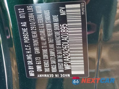 Zdjęcie 13 z 13 samochodu: 2013 PORSCHE CAYENNE VIN:WP1AA2A26DLA01895 - miniatura