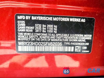 Zdjęcie 12 z 12 samochodu: 2025 BMW I4 EDRIVE 40 VIN:WBY23HD02SFV62036 - miniatura