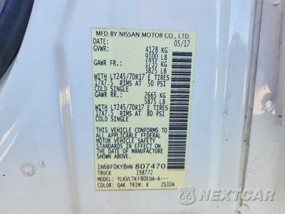 Zdjęcie 13 z 13 samochodu: 2017 NISSAN NV 2500 HD SV VIN:1N6BF0KY8HN807470 - miniatura