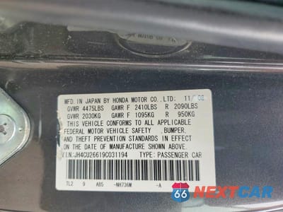 Zdjęcie 12 z 12 samochodu: 2009 ACURA TSX VIN:JH4CU26619C031194 - miniatura