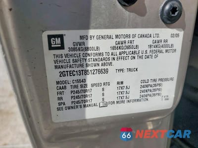 Zdjęcie 12 z 12 samochodu: 2005 GMC NEW SIERRA C1500 VIN:2GTEC13T851276639 - miniatura